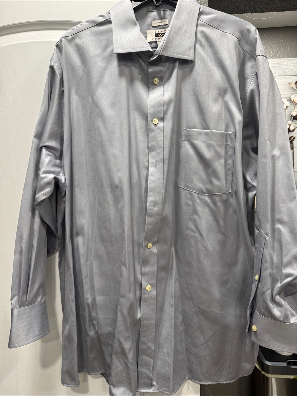 Joseph Men’s Silver-Gray Dress Shirt